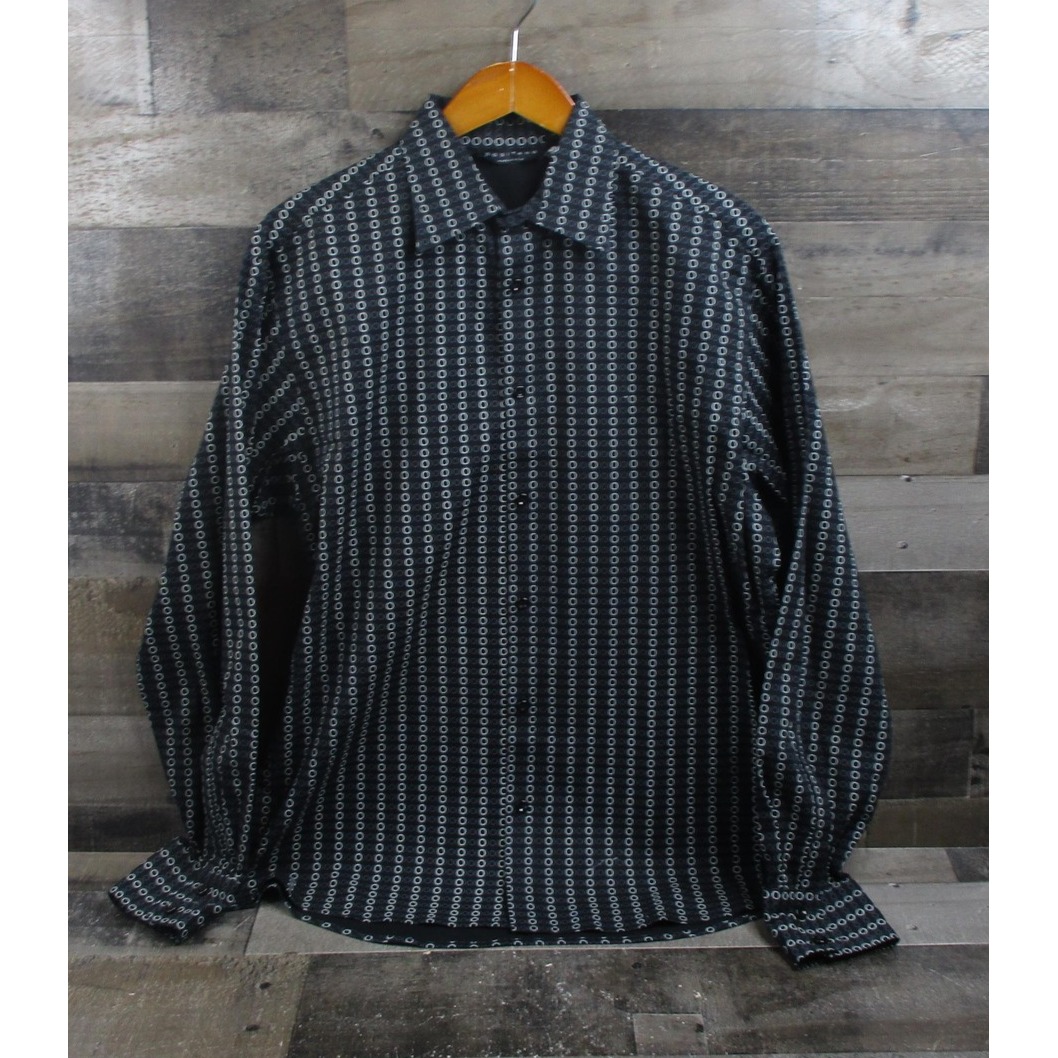 Positano Shirt Mens Xl Geometric Button Up Long Sleeve Made Usa Spandex Blend — image 2 of 8